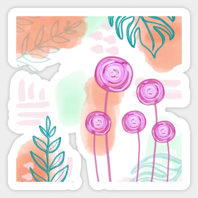 Pastel floral wonder colorful Sticker by Artisy Artist 